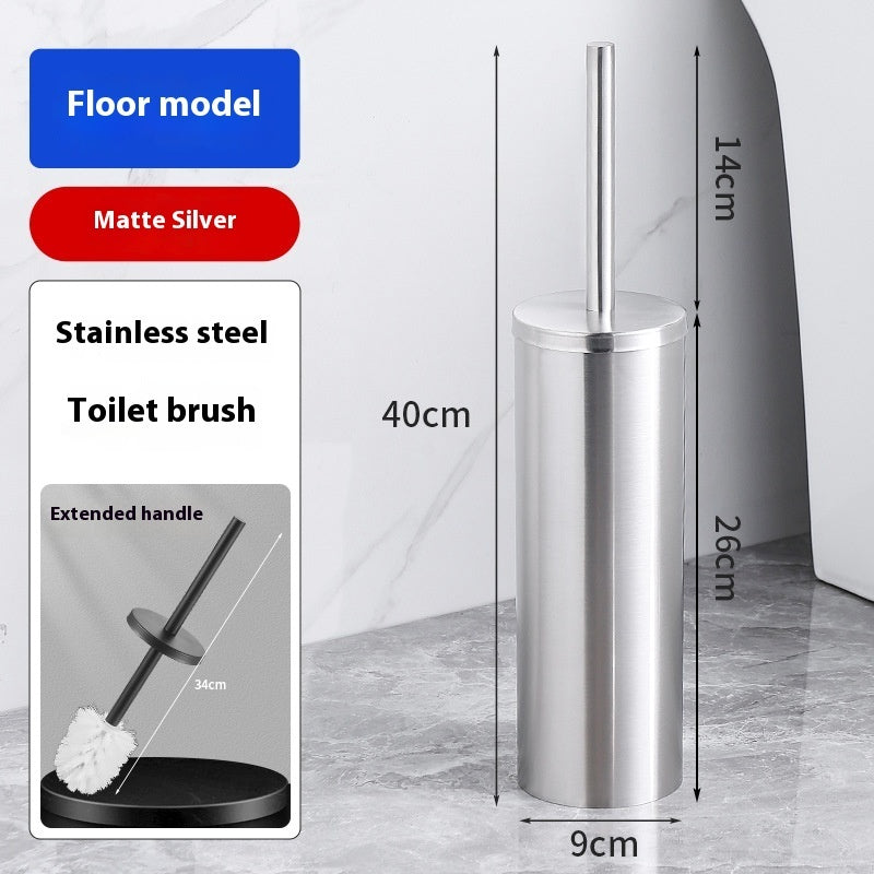 Sleek Design Stainless Steel Toilet Brush Set
