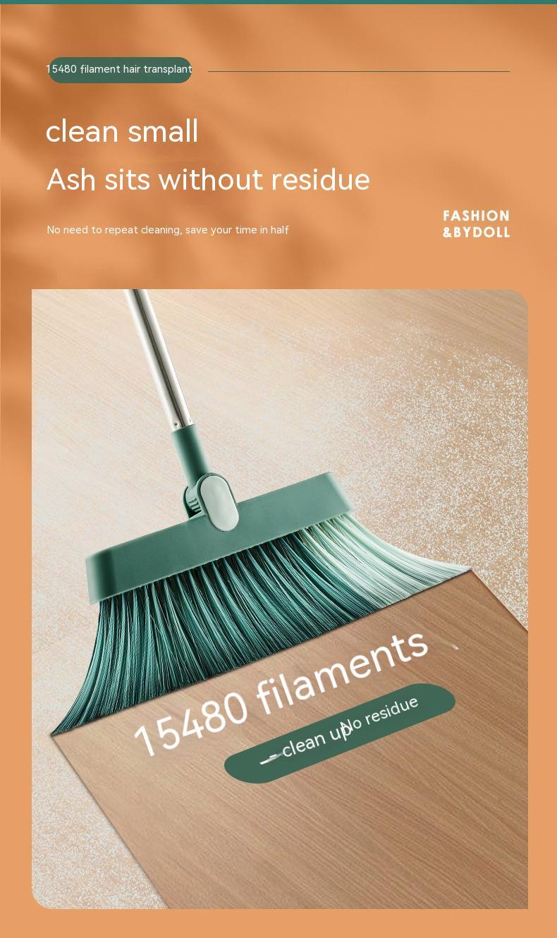 180-degree Rotation and Foldable Household Standing Broom Dustpan Set