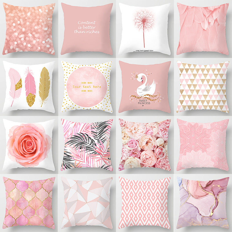 Sweet Pink Assorted Design Cushion Cover
