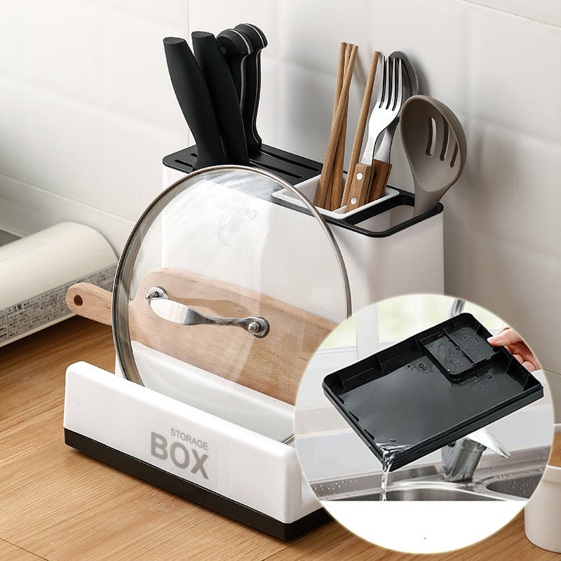 Kitchen Knives, Utensils and Pan Lid Storage and Organizer