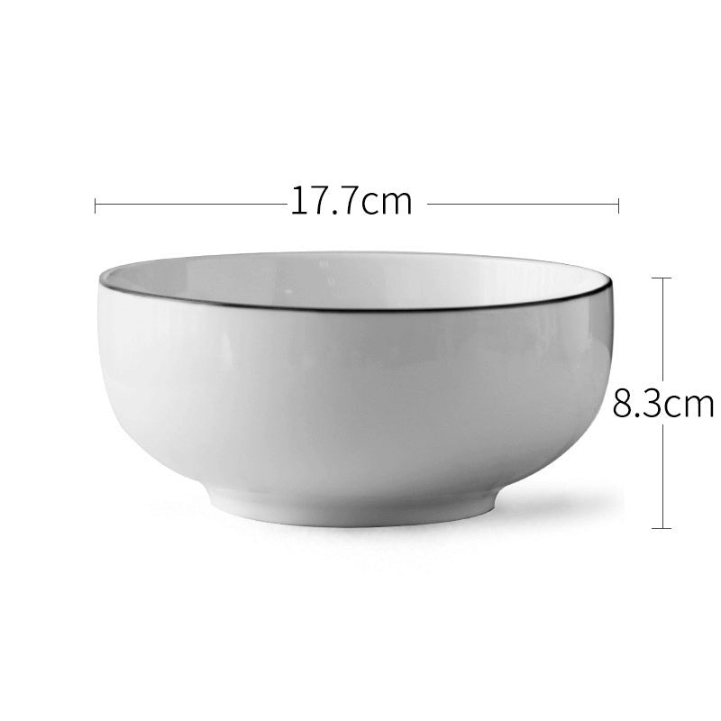 Japanese Ceramic Rice Bowl and Spoon Household Tableware