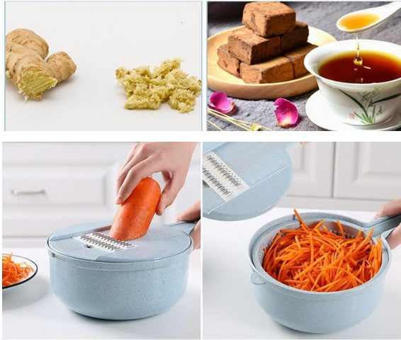 8-in-1 Vegetable Slicer Potato Peeler Carrot Onion Grater with Strainer Vegetable Cutter Kitchen Accessories