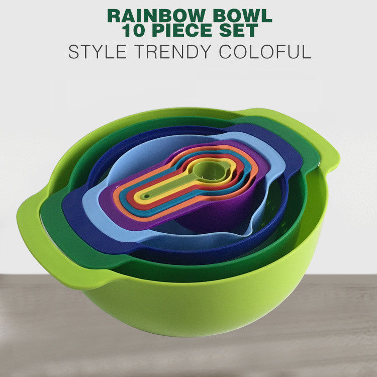 10-piece Multi-colour Assorted Size Mixing Bowls Bundle