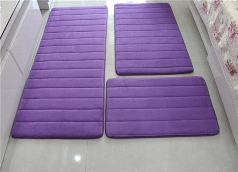 Memory Foam Floor Mat Seat Cushion Bath Mat 3-piece Set