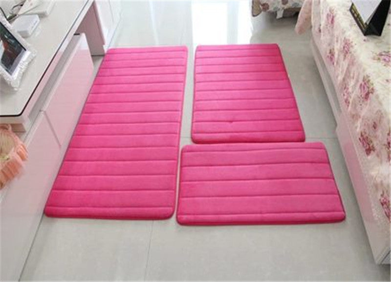 Memory Foam Floor Mat Seat Cushion Bath Mat 3-piece Set
