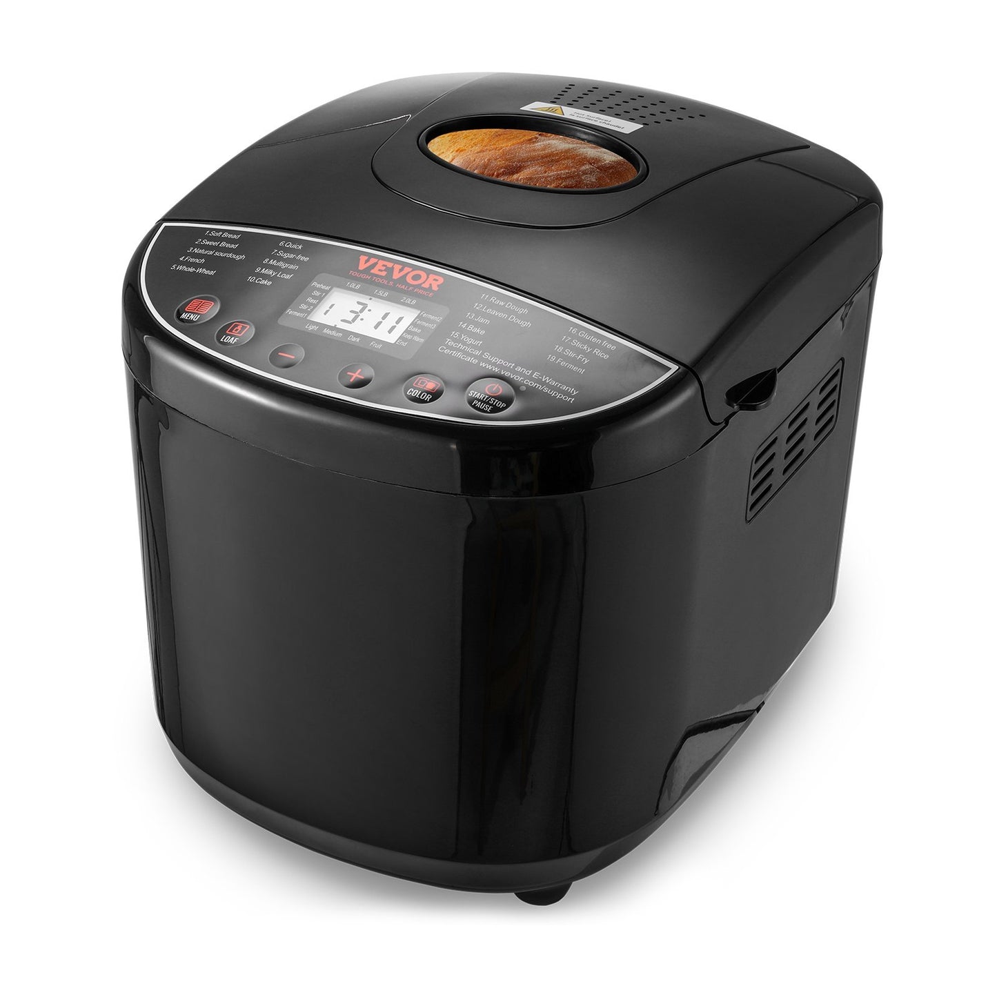 19-in-1 Automatic Compact Bread Maker with Digital Display