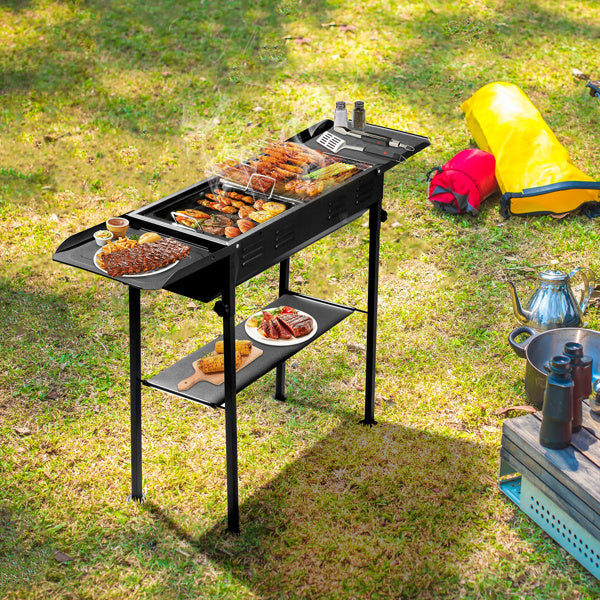 Portable Outdoor Barbecue Grill Stand and Accessories