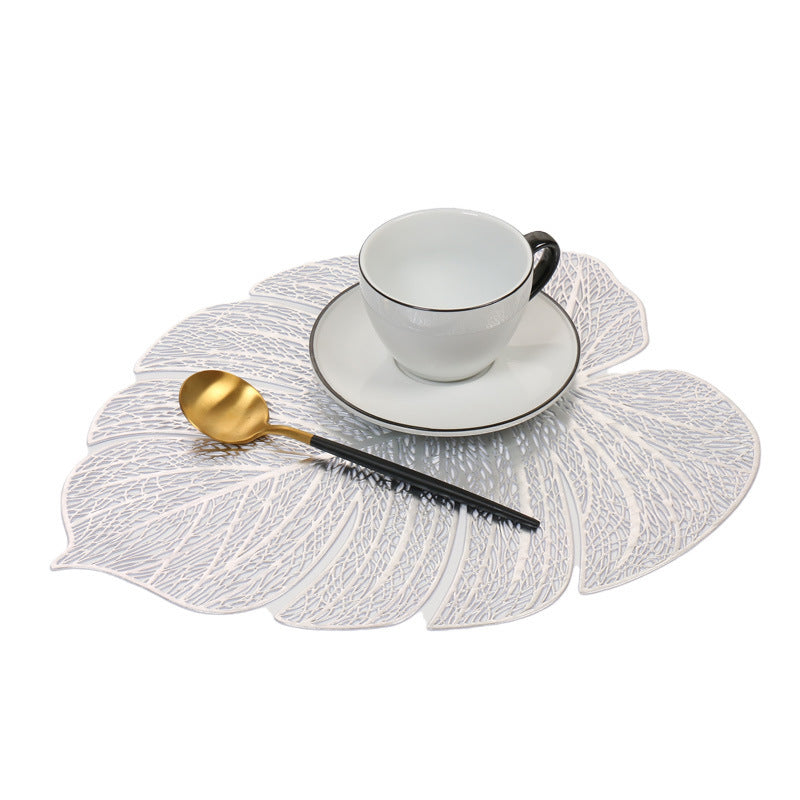 Nordic Style Hollow PVC Artificial Monstera Leaf Placemat Mat