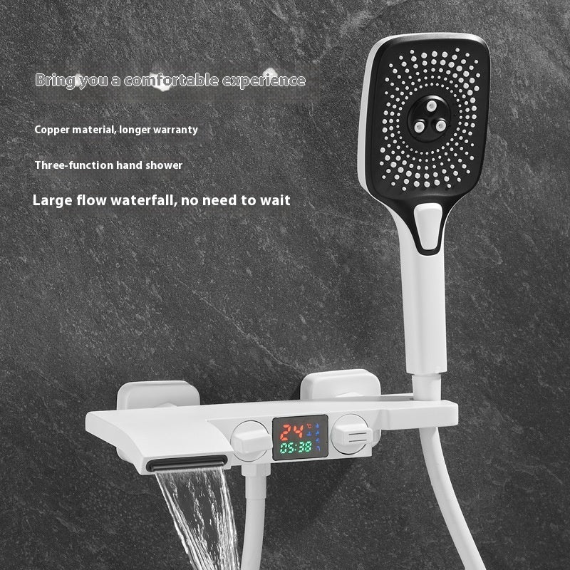 Hot and Cold Shower Head and Faucet Set with Digital Display
