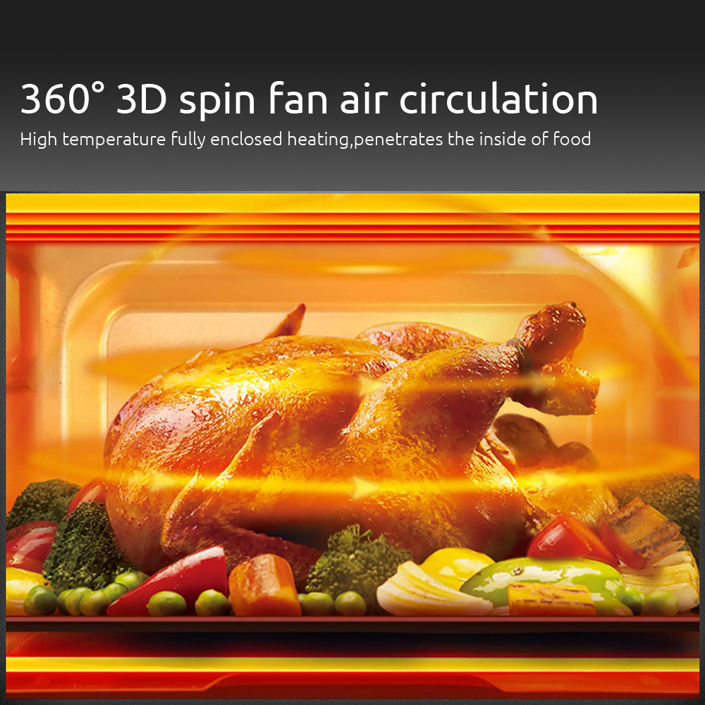 10L 360-degree Rotation Large Capacity Home Air Fryer with Digital Display