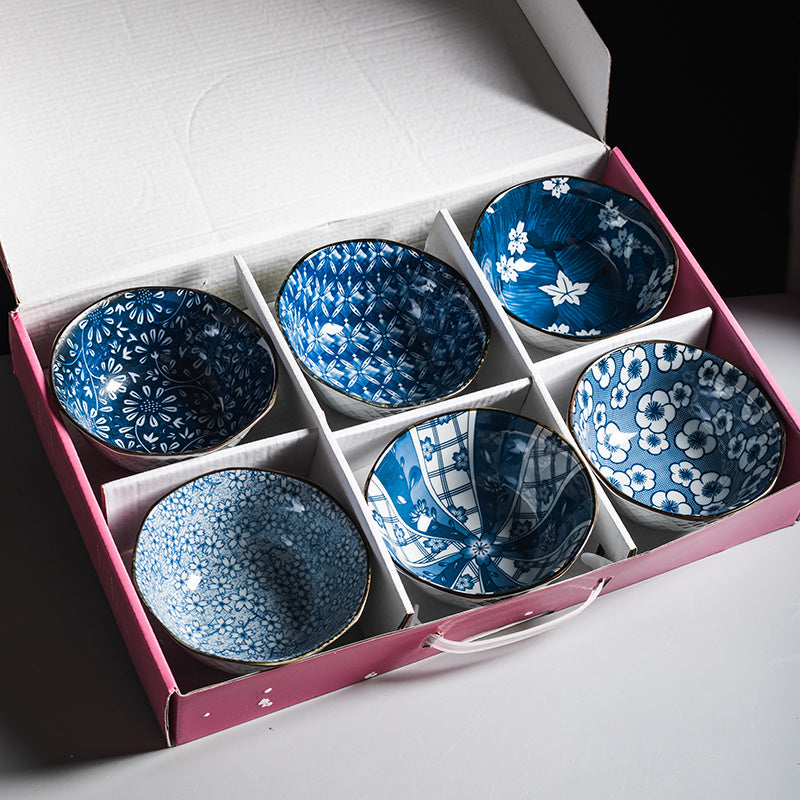 Assorted Design Ceramic Dinnerware Bowl Set