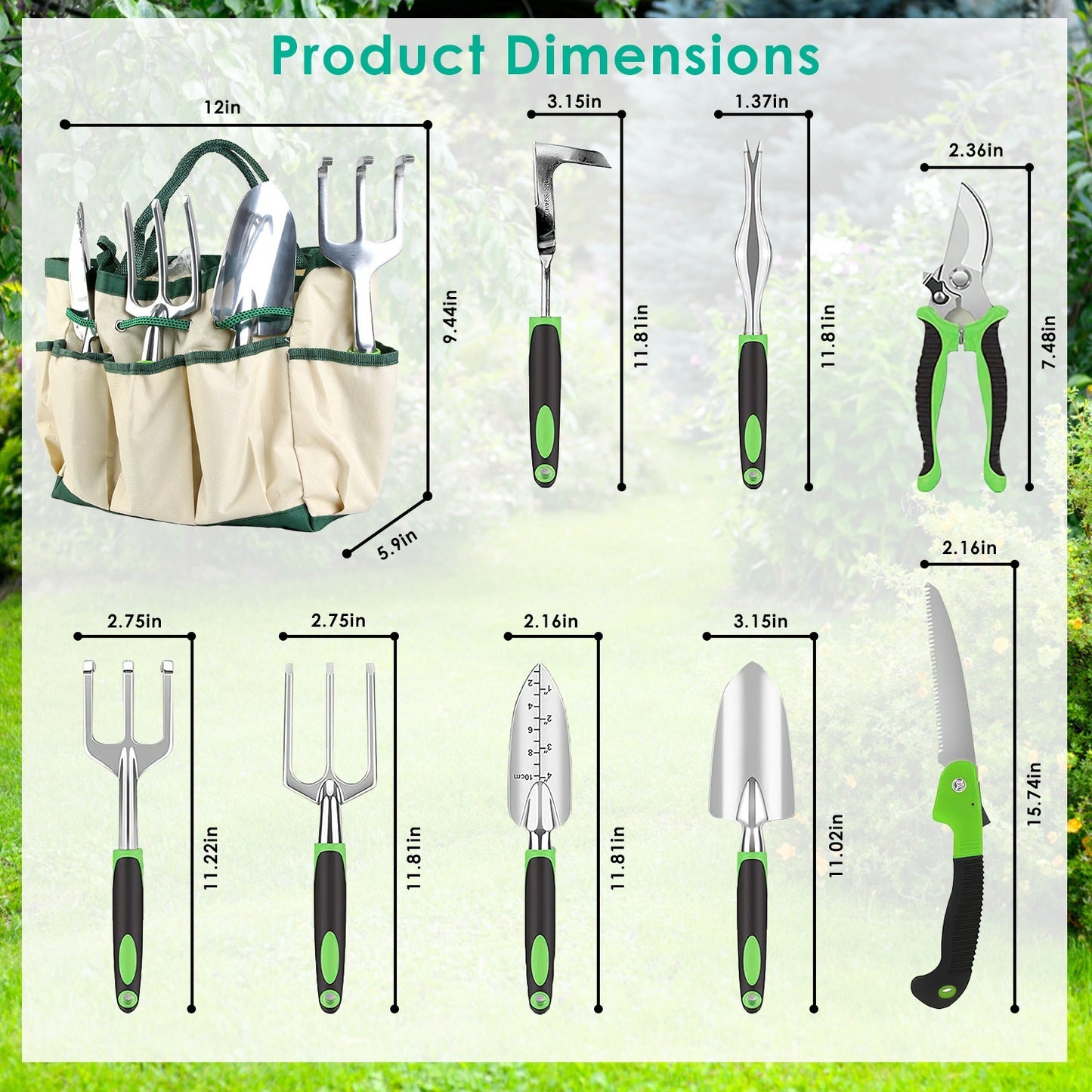 13-piece Aluminium Alloy Gardening Starter Toolkit