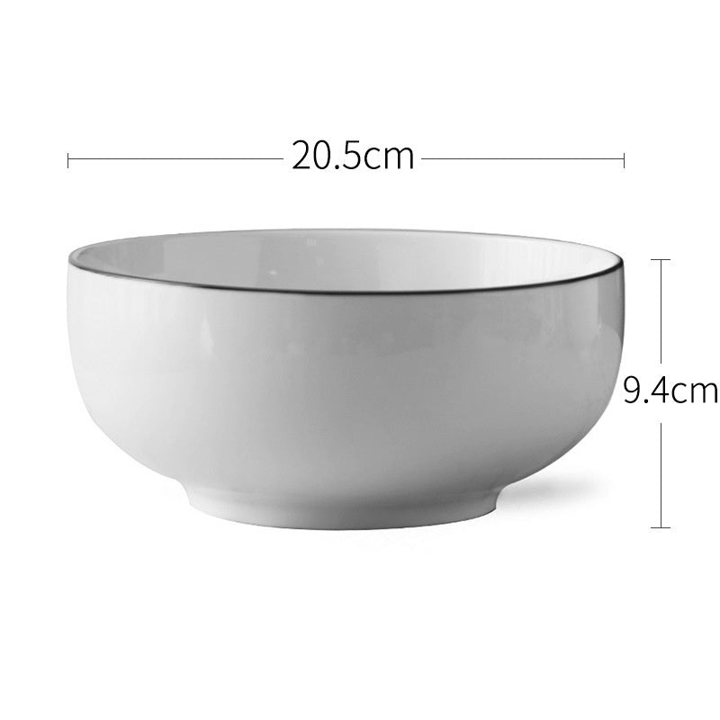 Japanese Ceramic Rice Bowl and Spoon Household Tableware