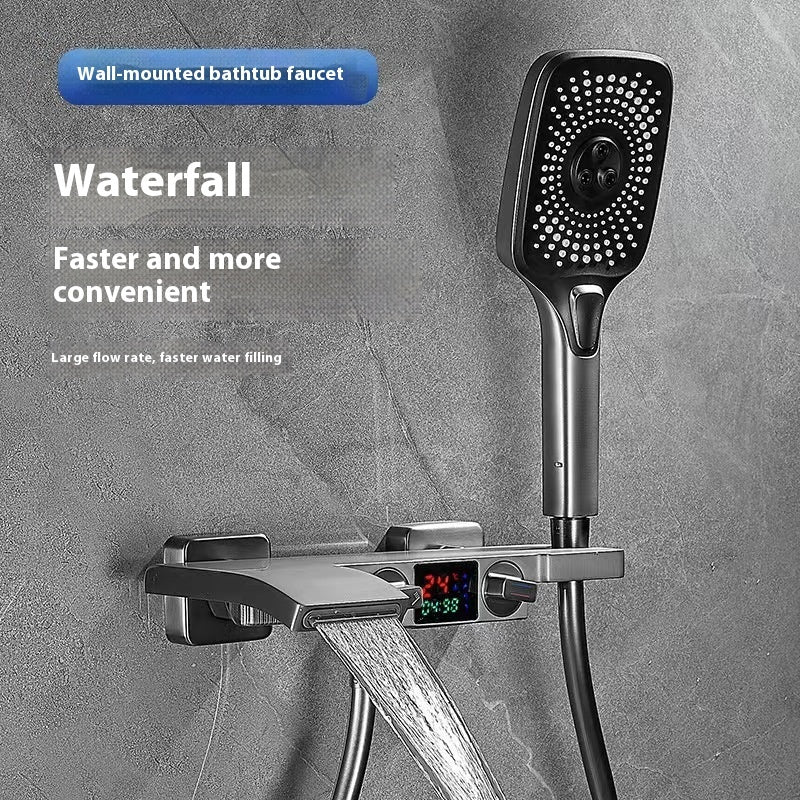 Hot and Cold Shower Head and Faucet Set with Digital Display