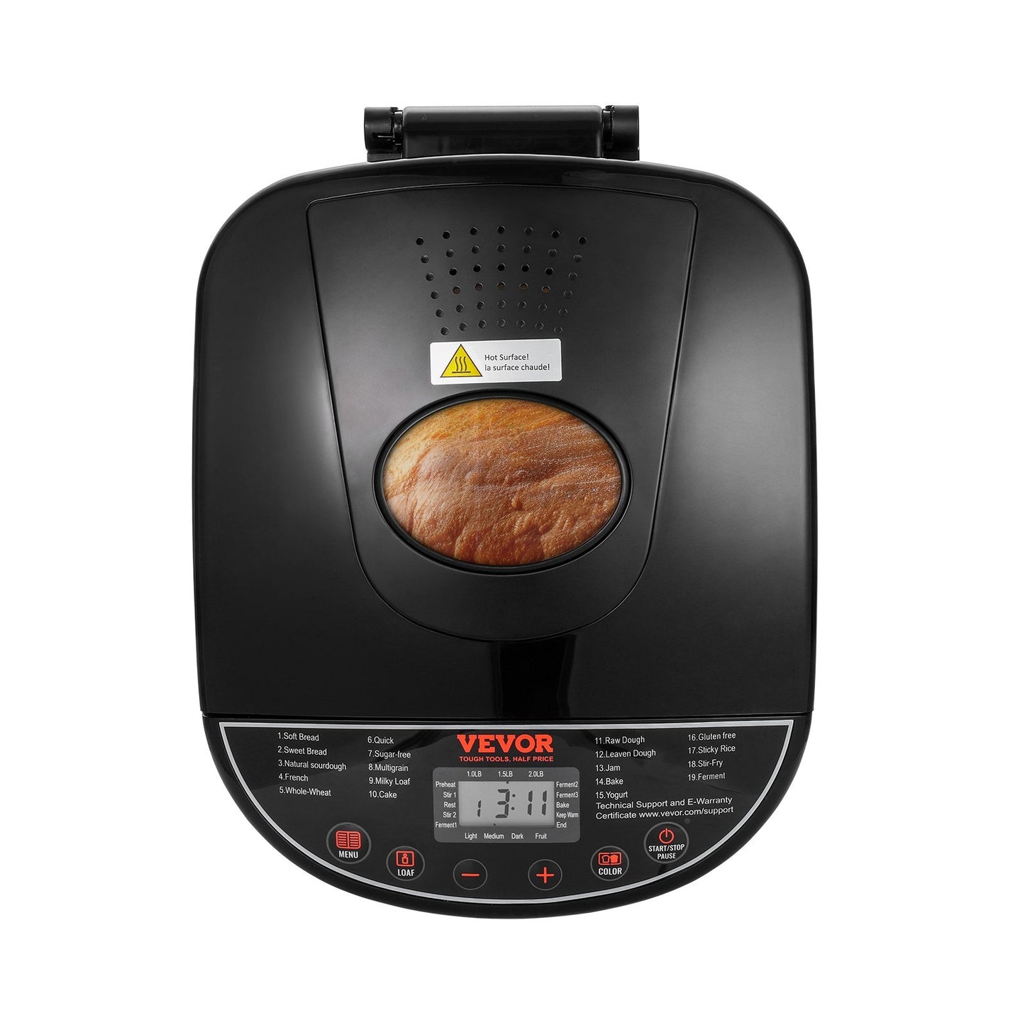 19-in-1 Automatic Compact Bread Maker with Digital Display
