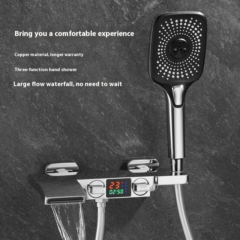 Hot and Cold Shower Head and Faucet Set with Digital Display
