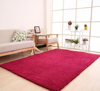 Living Room Rug Area Solid Color Fluffy Soft Home Decor Plush Carpet