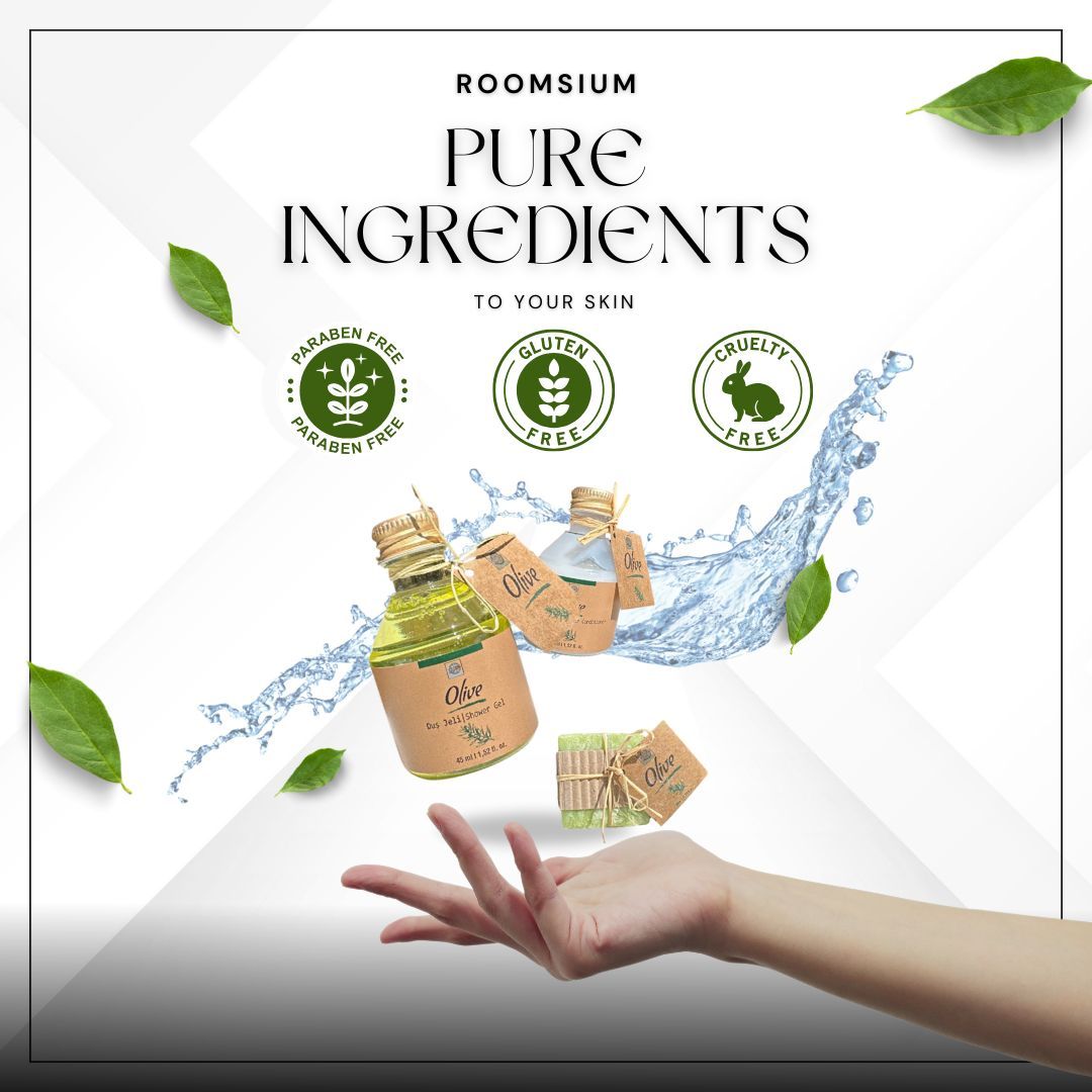 Набор туалетных принадлежностей Roomsium by Victor с ароматом оливы, дорожный, 125 предметов, идеально подходит для аренды жилья на время отпуска, отелей и спа-салонов