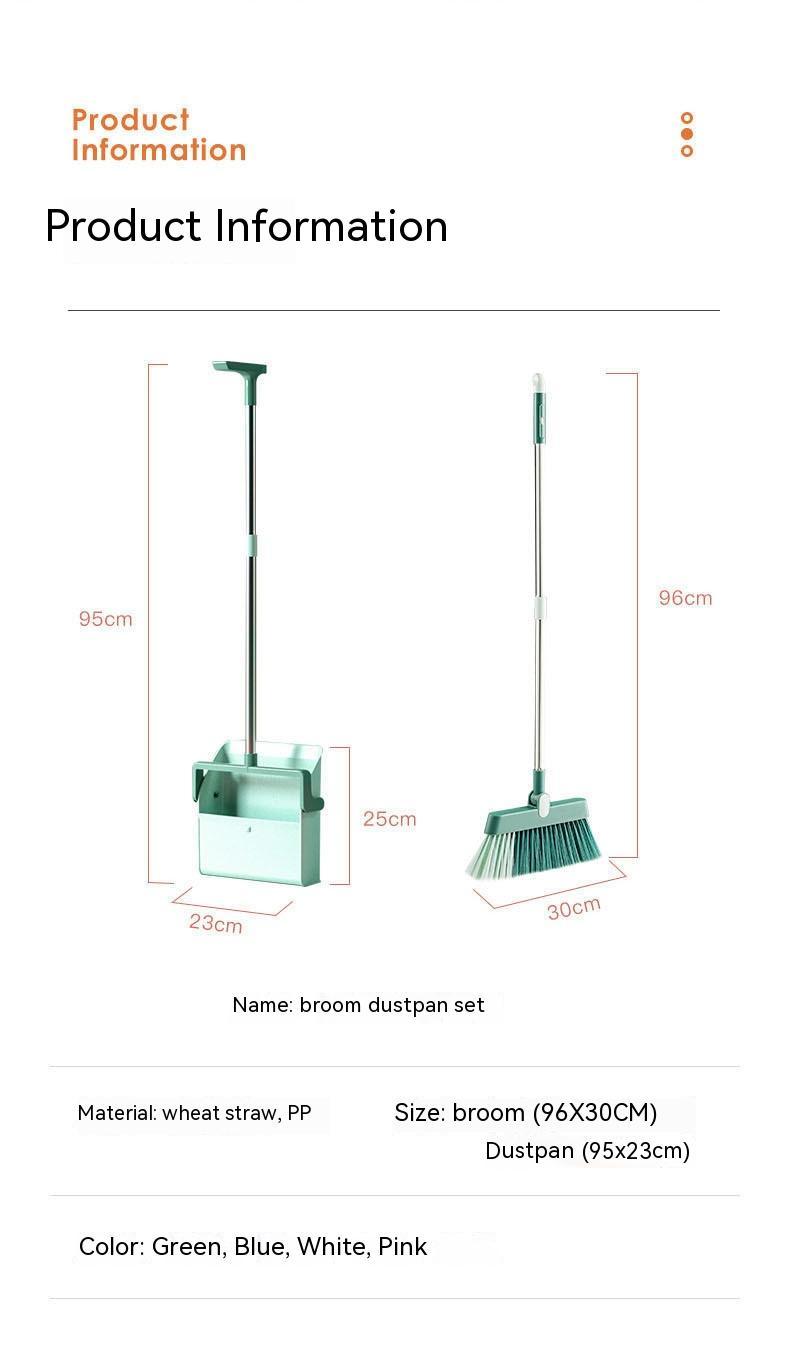 180-degree Rotation and Foldable Household Standing Broom Dustpan Set