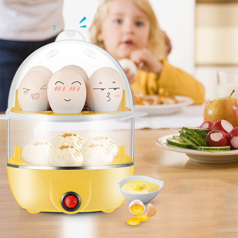 Multi-functional Mini Double-layered Egg Steamer Breakfast Maker Machine