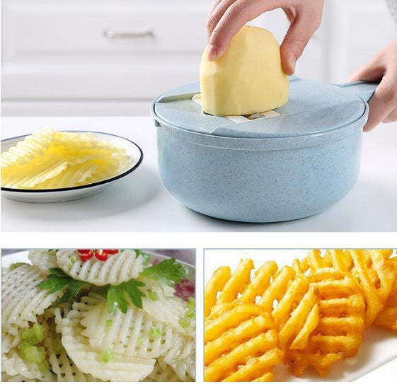 8-in-1 Vegetable Slicer Potato Peeler Carrot Onion Grater with Strainer Vegetable Cutter Kitchen Accessories