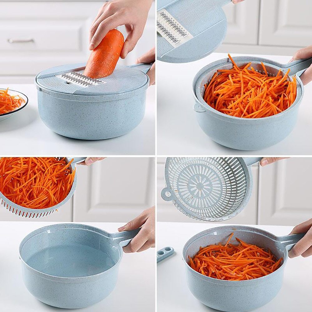 8-in-1 Vegetable Slicer Potato Peeler Carrot Onion Grater with Strainer Vegetable Cutter Kitchen Accessories