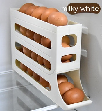 4-Layer Automatic Egg Roller Sliding Egg Storage Tray for Refrigerator