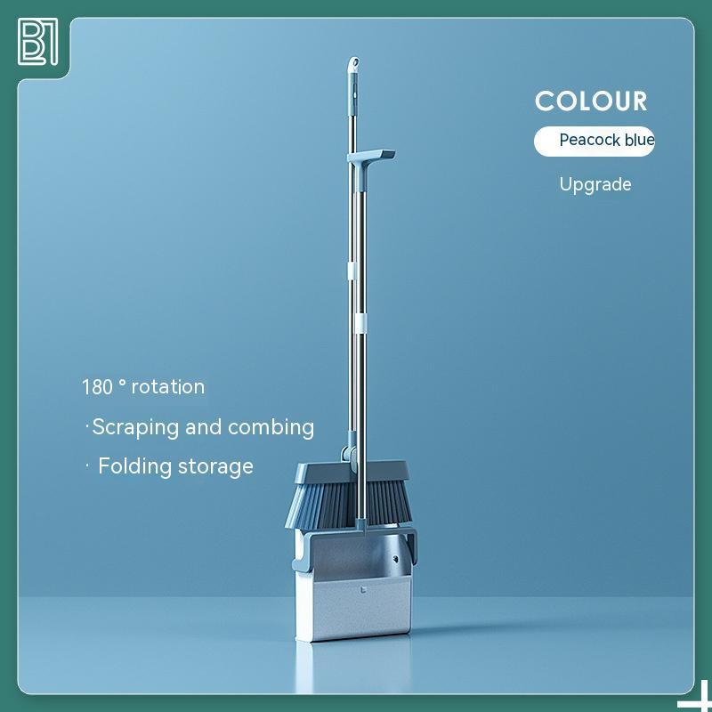180-degree Rotation and Foldable Household Standing Broom Dustpan Set