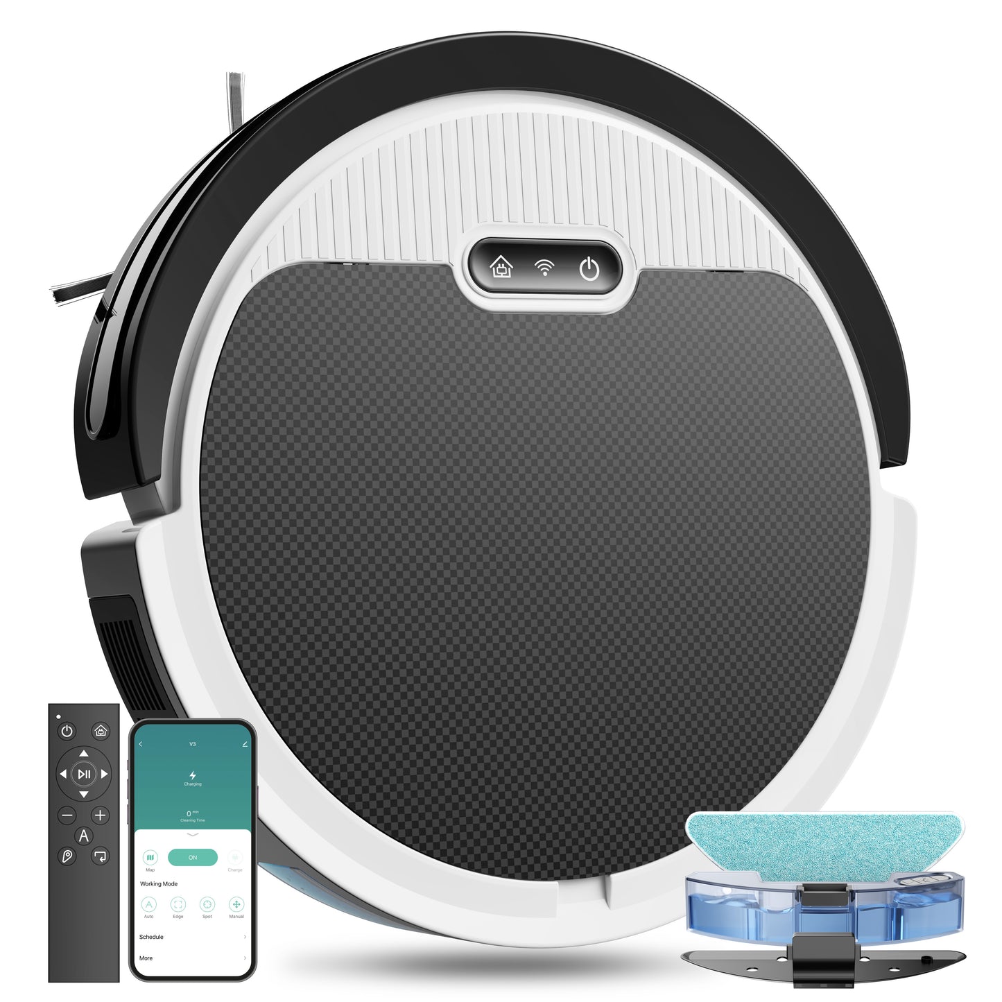 Self-Charging 3-in-1 Combo Robot Vacuum and Mop Cleaner for Home, Pet Hair