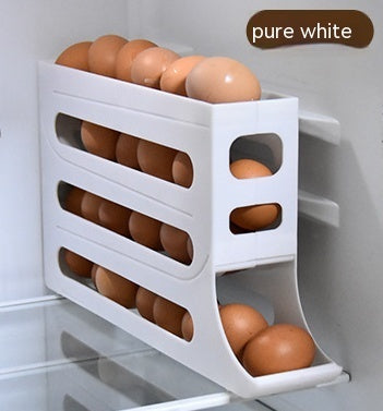4-Layer Automatic Egg Roller Sliding Egg Storage Tray for Refrigerator