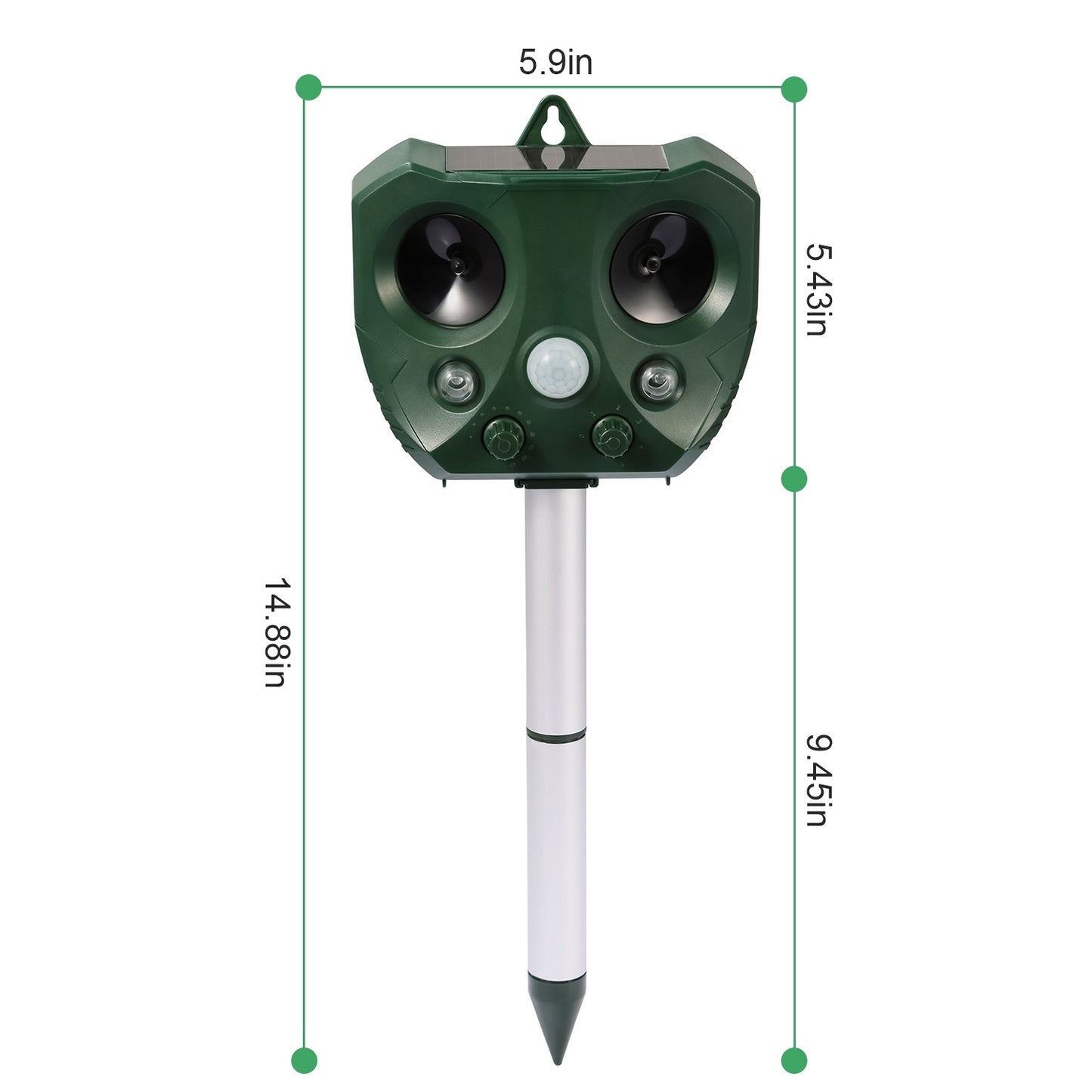 Ultrasonic Animal Repeller Solar Powered Repellent with Motion Sensor LED Flashing Lights for Outdoor, Farm, Garden, Yard