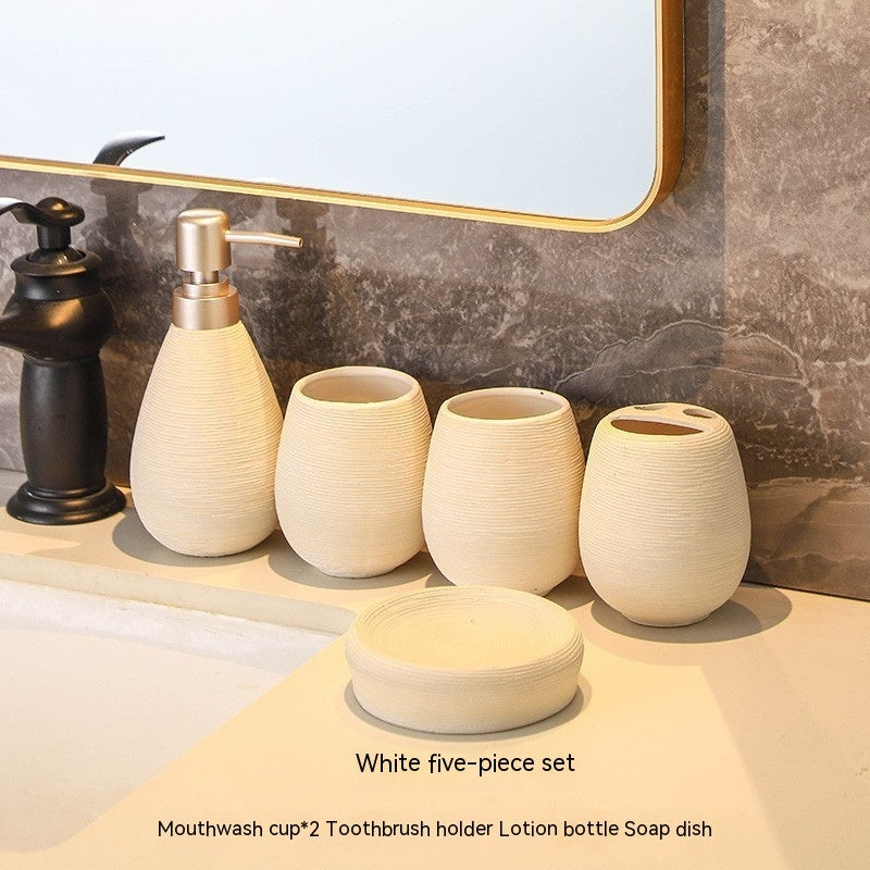 Vintage Style Toiletries Ceramic 5-piece Set