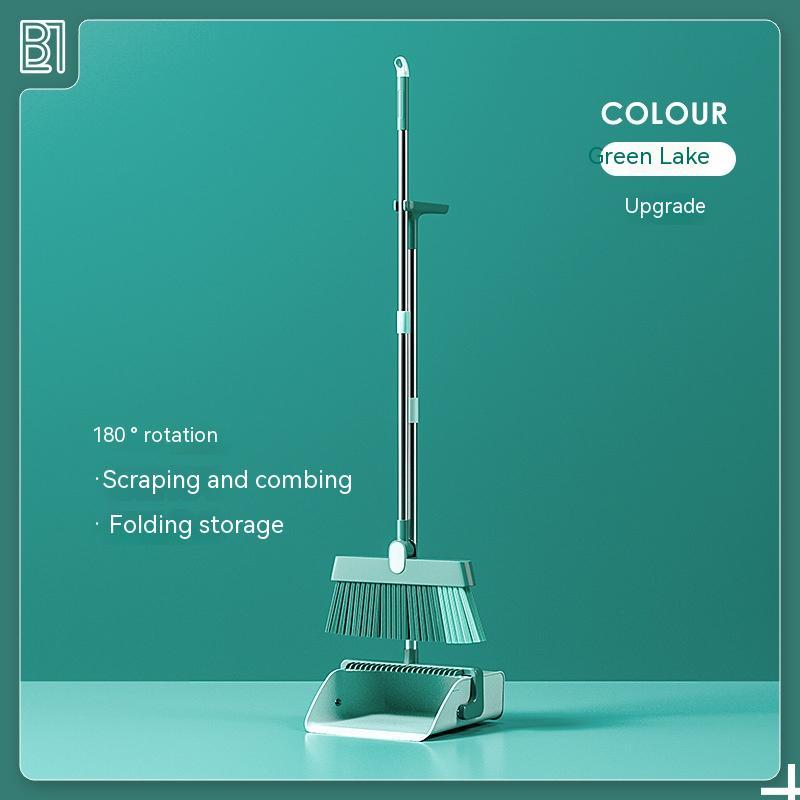 180-degree Rotation and Foldable Household Standing Broom Dustpan Set