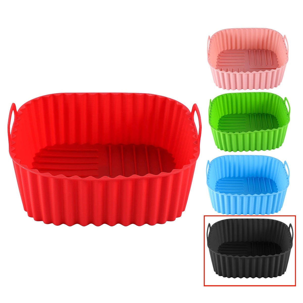Multicolour Silicon Square Tray For Air Fryer