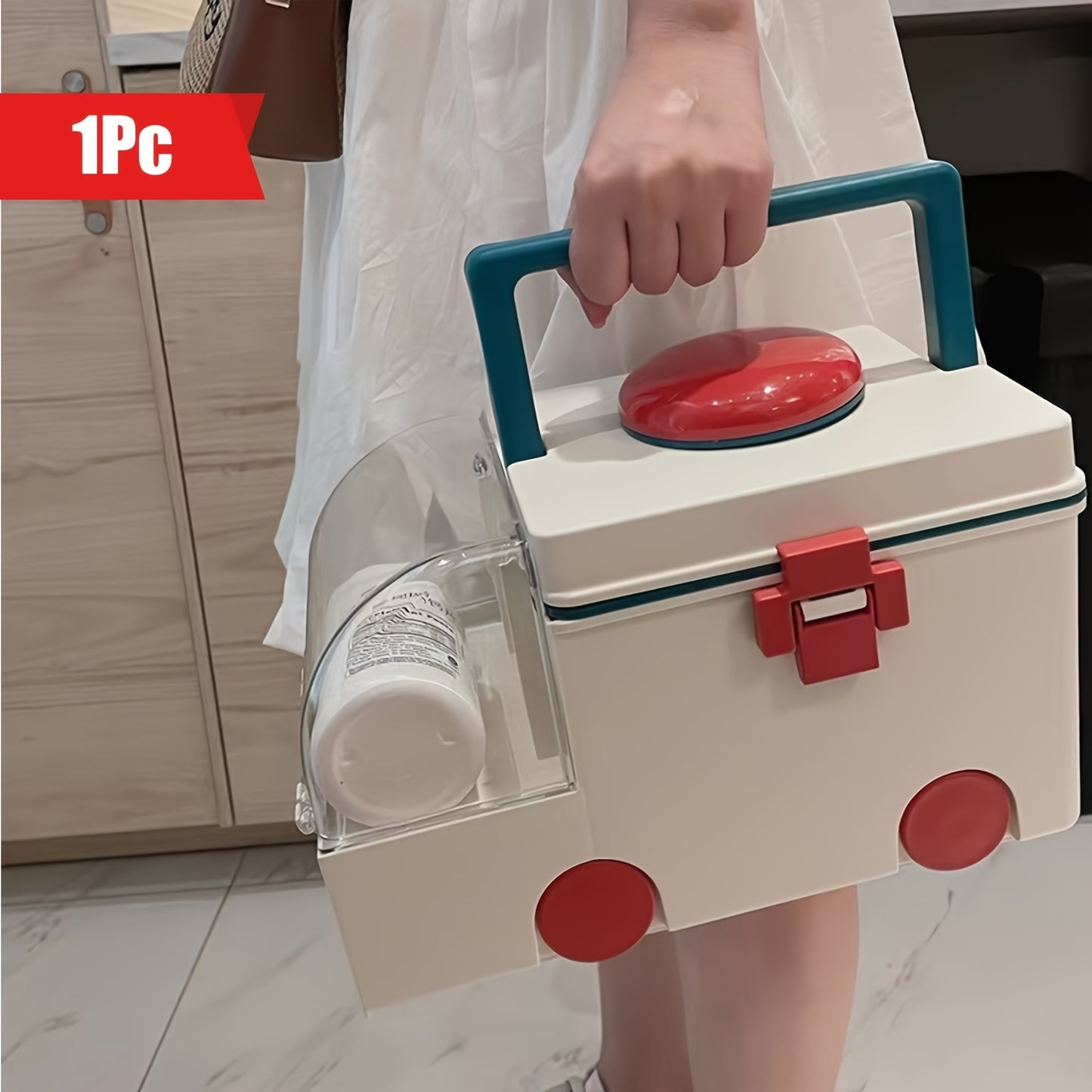 Large Capacity Ambulance-Shaped Multi-compartment First Aid Storage Box