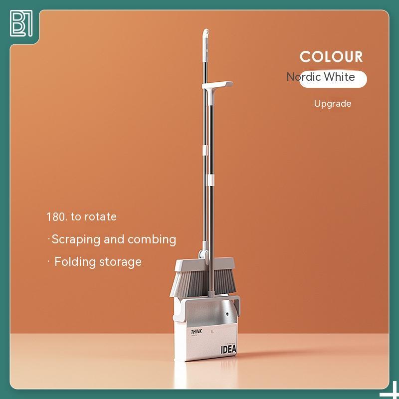 180-degree Rotation and Foldable Household Standing Broom Dustpan Set