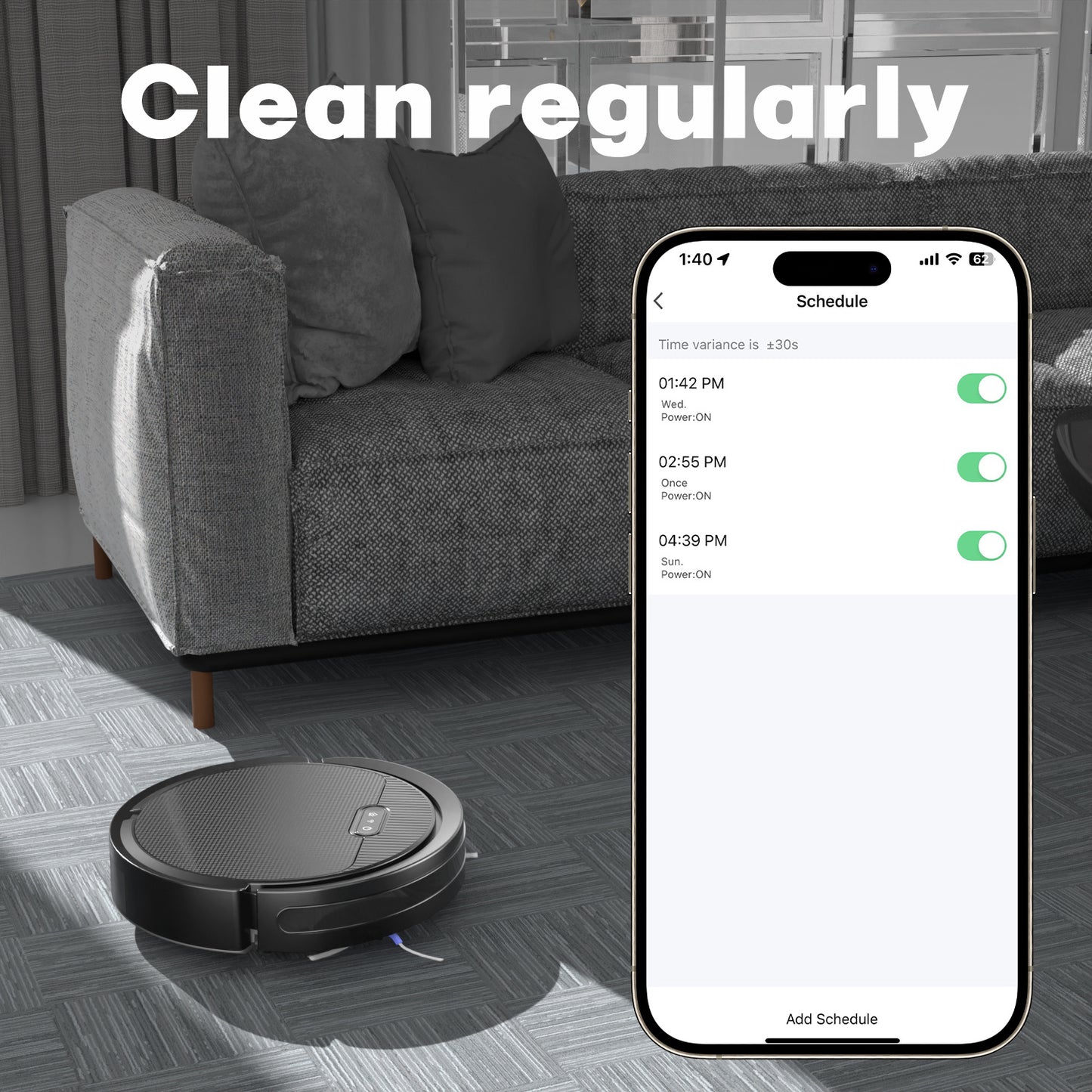 Self-Charging 3-in-1 Combo Robot Vacuum and Mop Cleaner for Home, Pet Hair