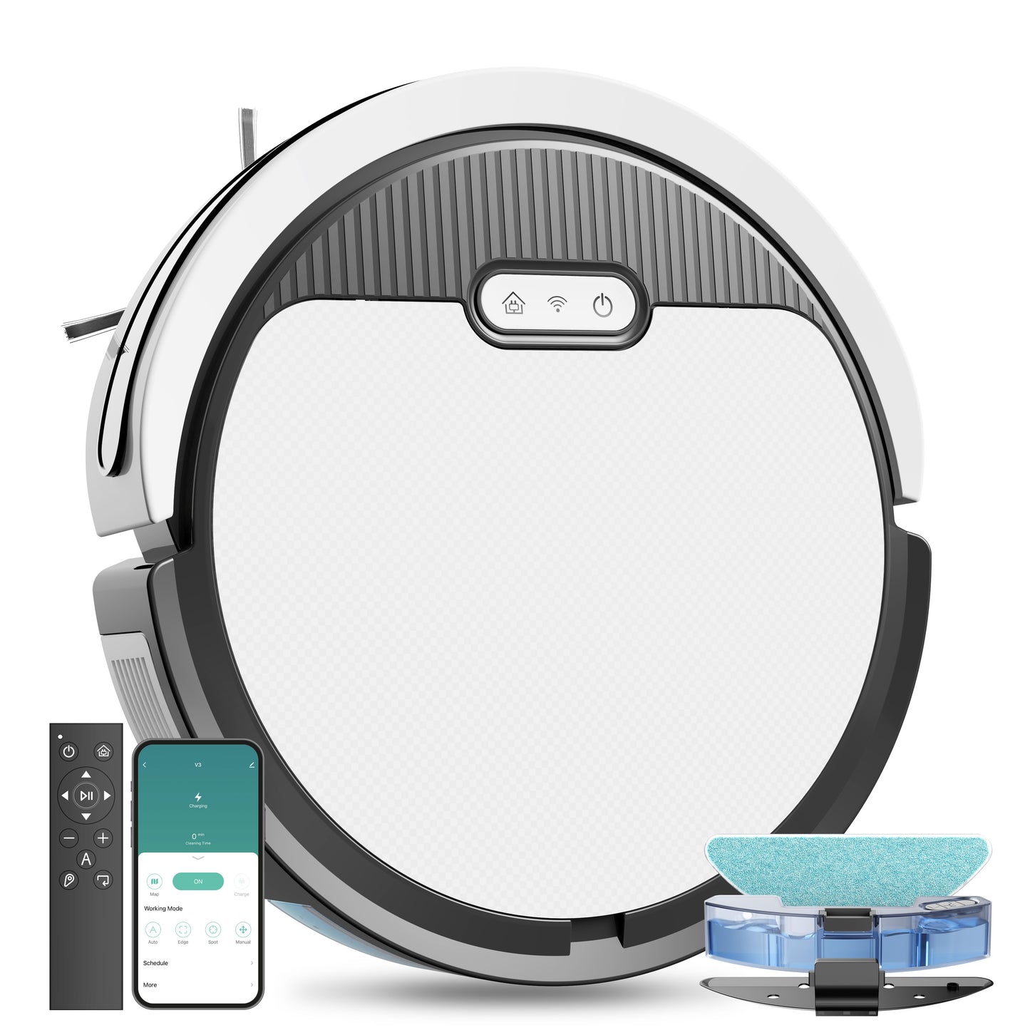 Self-Charging 3-in-1 Combo Robot Vacuum and Mop Cleaner for Home, Pet Hair
