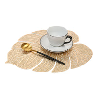 Nordic Style Hollow PVC Artificial Monstera Leaf Placemat Mat