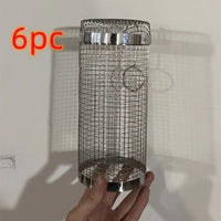 Rolling Grilling Basket Metal BBQ Barbecue Basket Net Portable Outdoor Camping