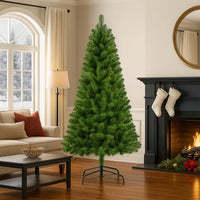 7ft Unlit Artificial Classic Green Christmas Tree for Indoor Home Decoration