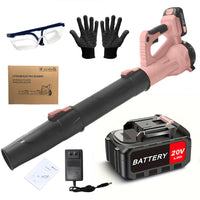 Аккумуляторная электрическая воздуходувка для листьев 20 В с аккумуляторами 4,0 А·ч и быстрым зарядным устройством, регулируемой скоростью, турборежимом, аккумуляторные ручные воздуходувки для ухода за газоном и уборки садовых листьев