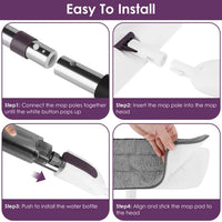 360-degree Rotating Spray Mop For Floor Cleaning with Extended Handle Microfiber Mop Pads for Hardwood, Laminate, Tile, Vinyl Floors