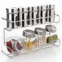 Glass Seasoning, Herbs, Spices Storage Containers Set