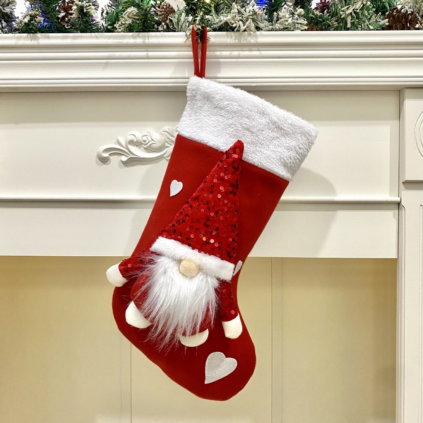 Dazzling Faceless Santa Christmas Gift Socks Decorations