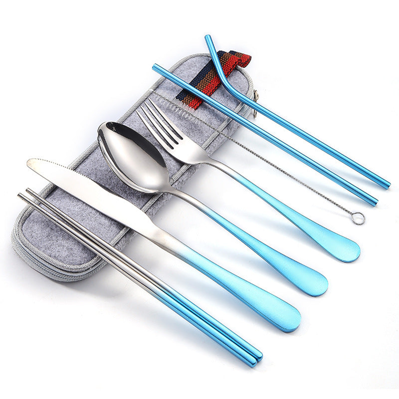 7-piece Rainbow Multi-Colour Stainless Steel Cutlery Set