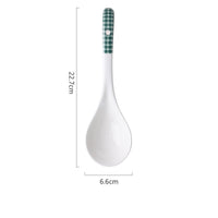 Checked Style Bowl Dish Spoon Dinnerware