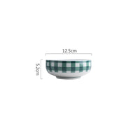 Checked Style Bowl Dish Spoon Dinnerware