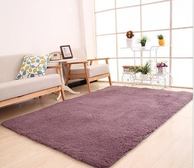 Living Room Rug Area Solid Color Fluffy Soft Home Decor Plush Carpet