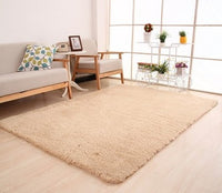 Living Room Rug Area Solid Color Fluffy Soft Home Decor Plush Carpet